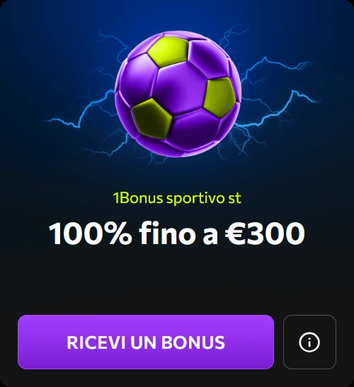 Bonus sportivo al 100% bonus fino a €300 + profitto extra su scommesse sportive